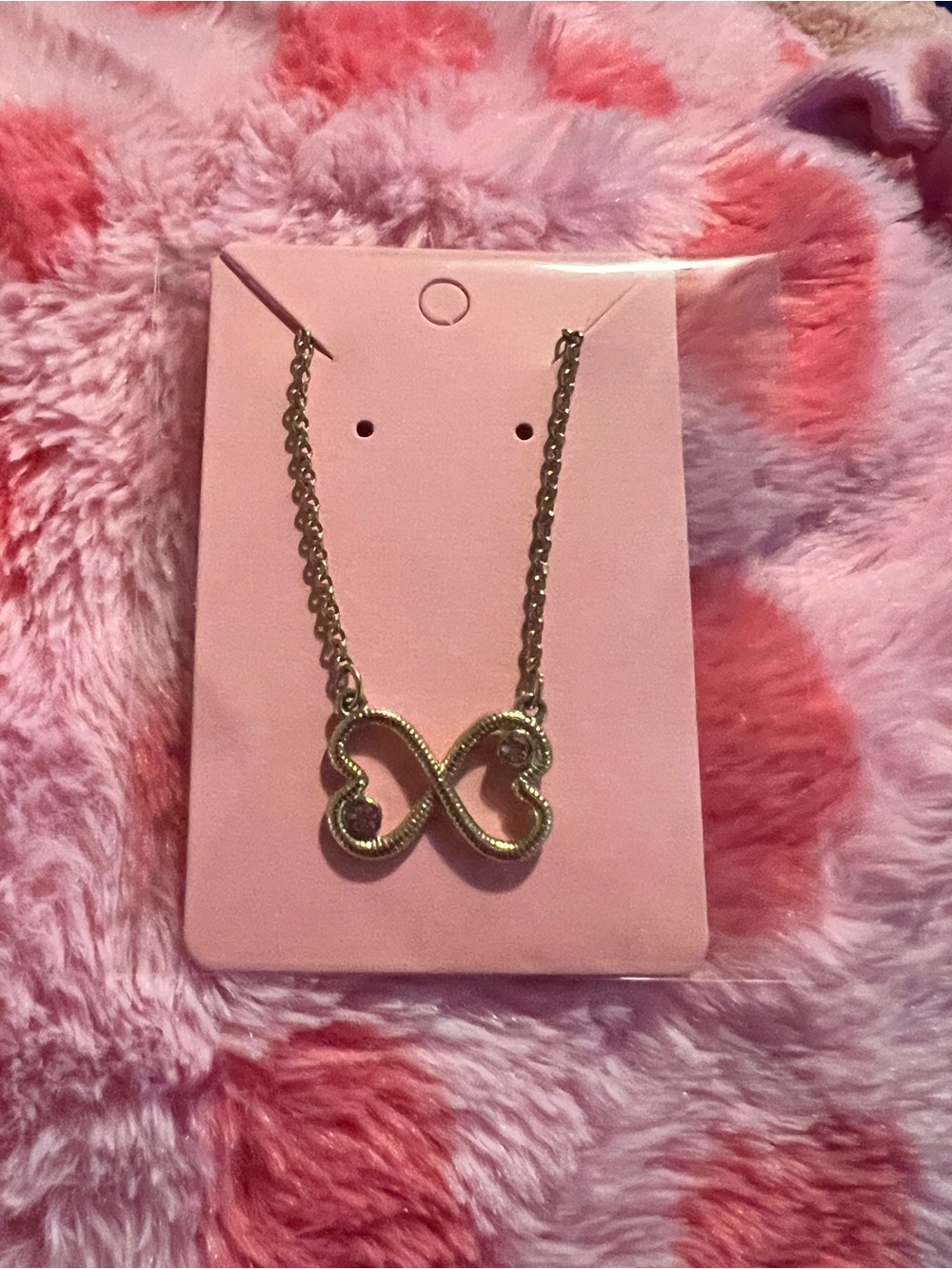 Gold Infinity Heart Pendant Necklace - Women Jewelry
